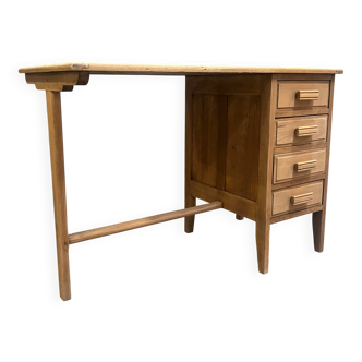 1960s desk with three oak legs
