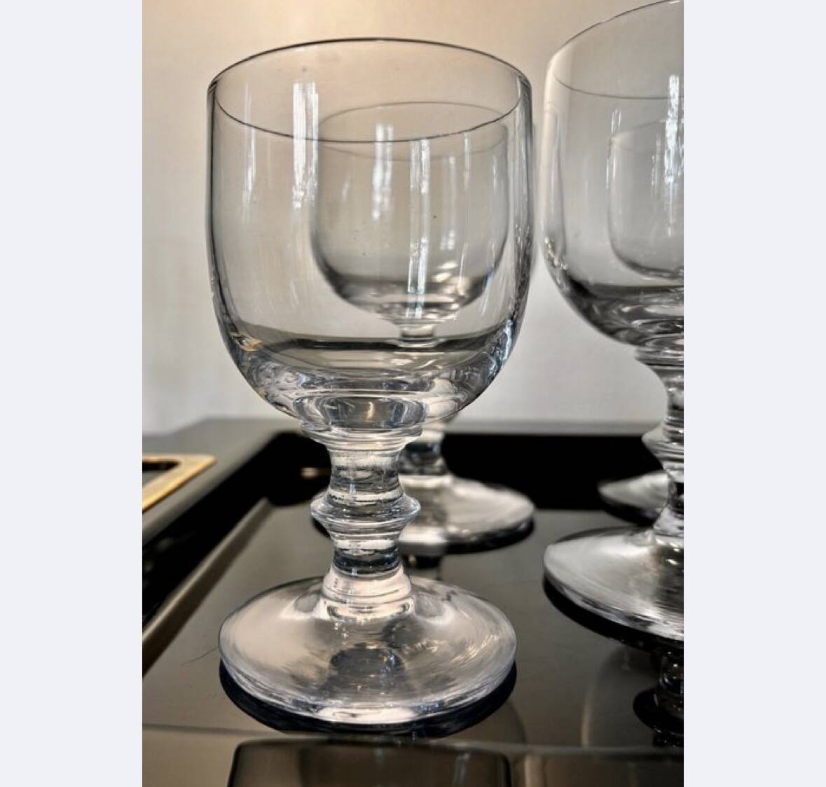 Large crystal beer or dessert glasses, 2 heights