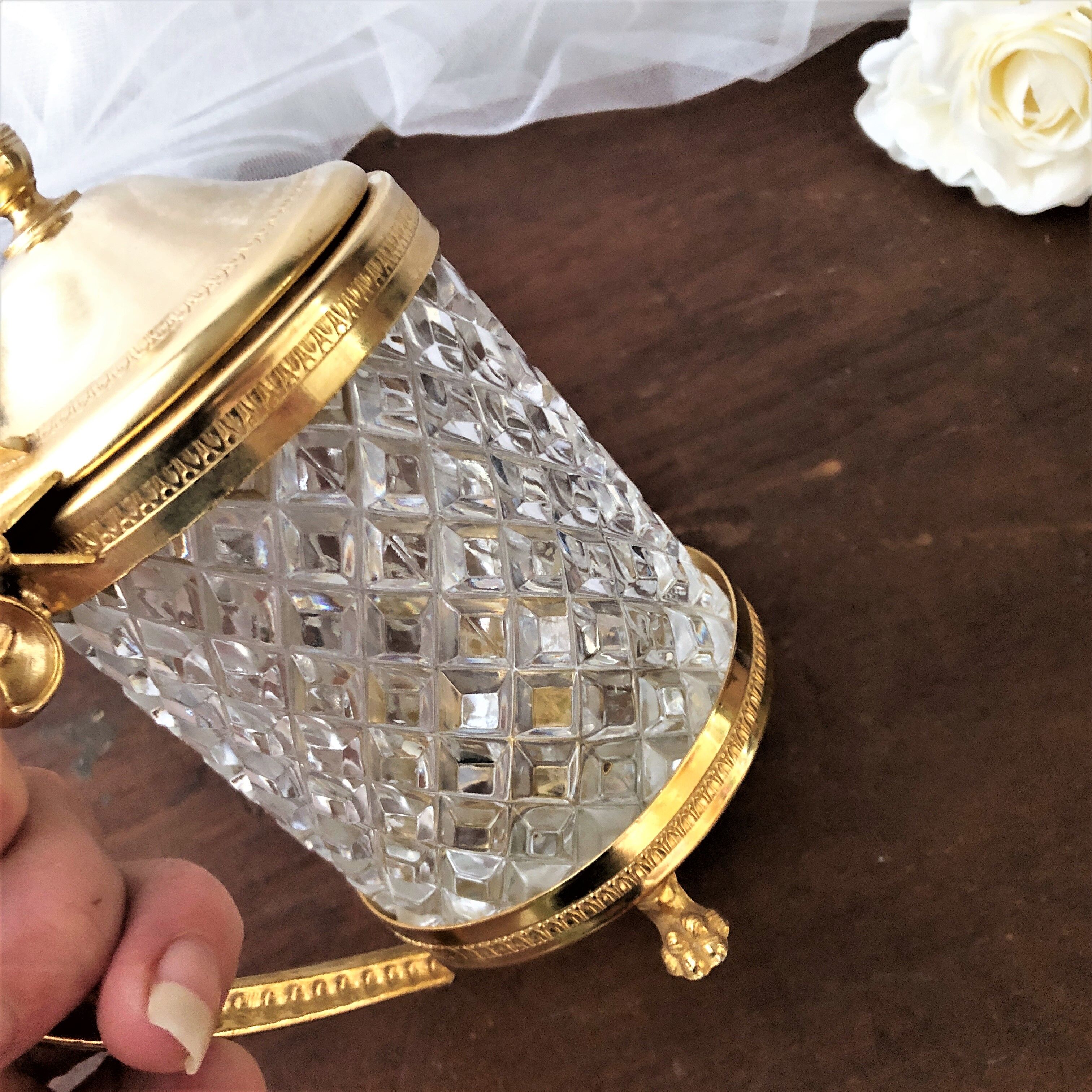 Candy box glass and brass