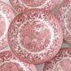 6 assiettes vintage EIT England rouges
