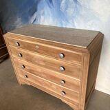 Raw art deco chest of drawers in walnut