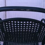 set of 4 perforated metal garden armchairs