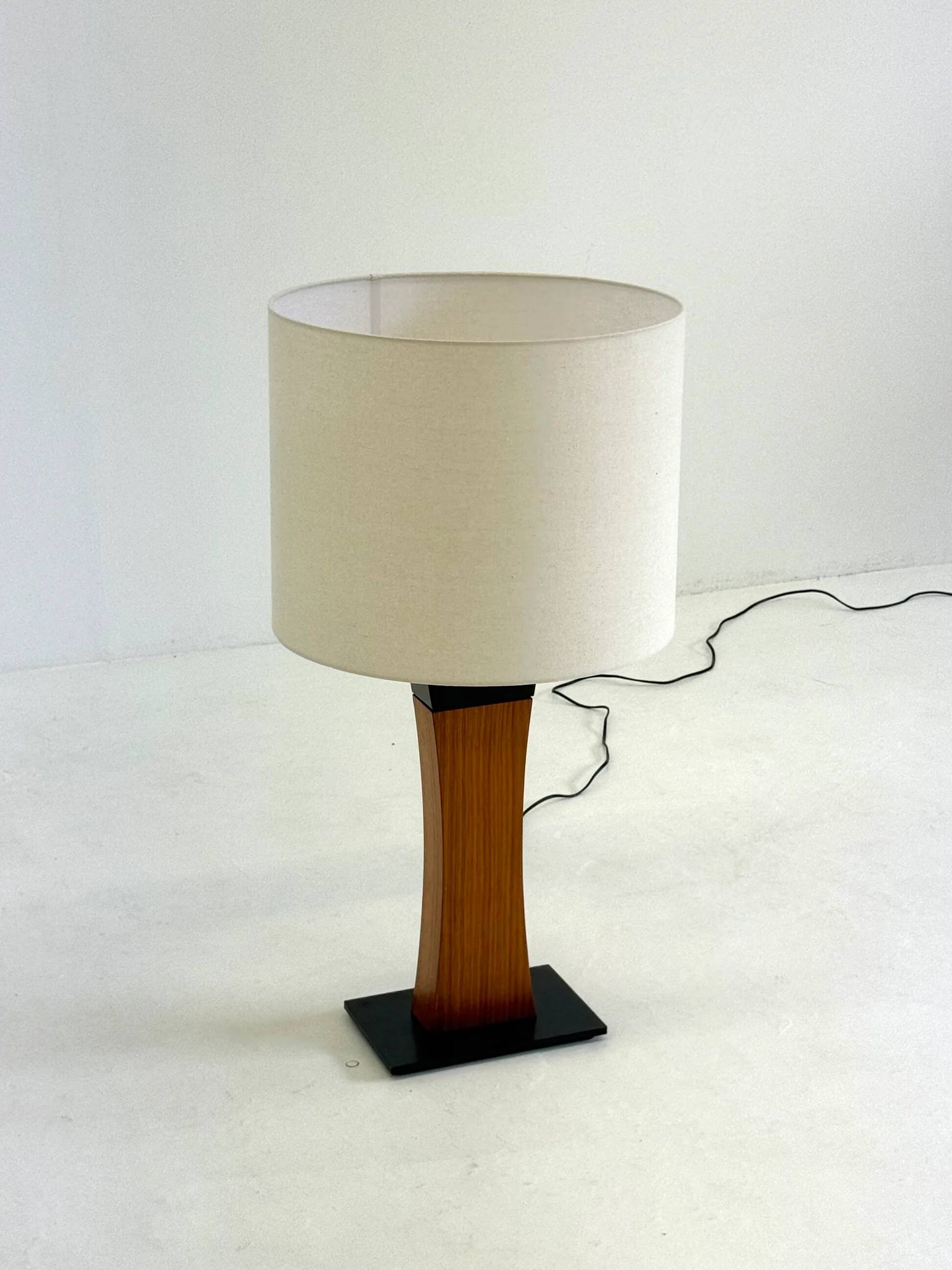 Italian mid-century teak table lamp