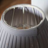 White marble base lamp/pleated grey lampshade