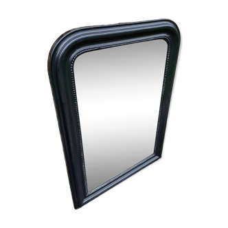 Miroir Louis Philippe noir miroir tein piqueté