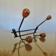 Scandinavian coat rack in metal and wood 60s 70s