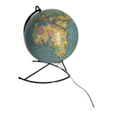 Vintage 1960 globe terrestrial world map Girard Barrère glass - 36 cm