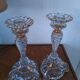 Pair of glass candlesticks and gilding