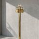 Vintage Mid-Century Scandinavian Modern Sculptural Gold Floor Lamp