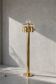 Vintage Mid-Century Scandinavian Modern Sculptural Gold Floor Lamp