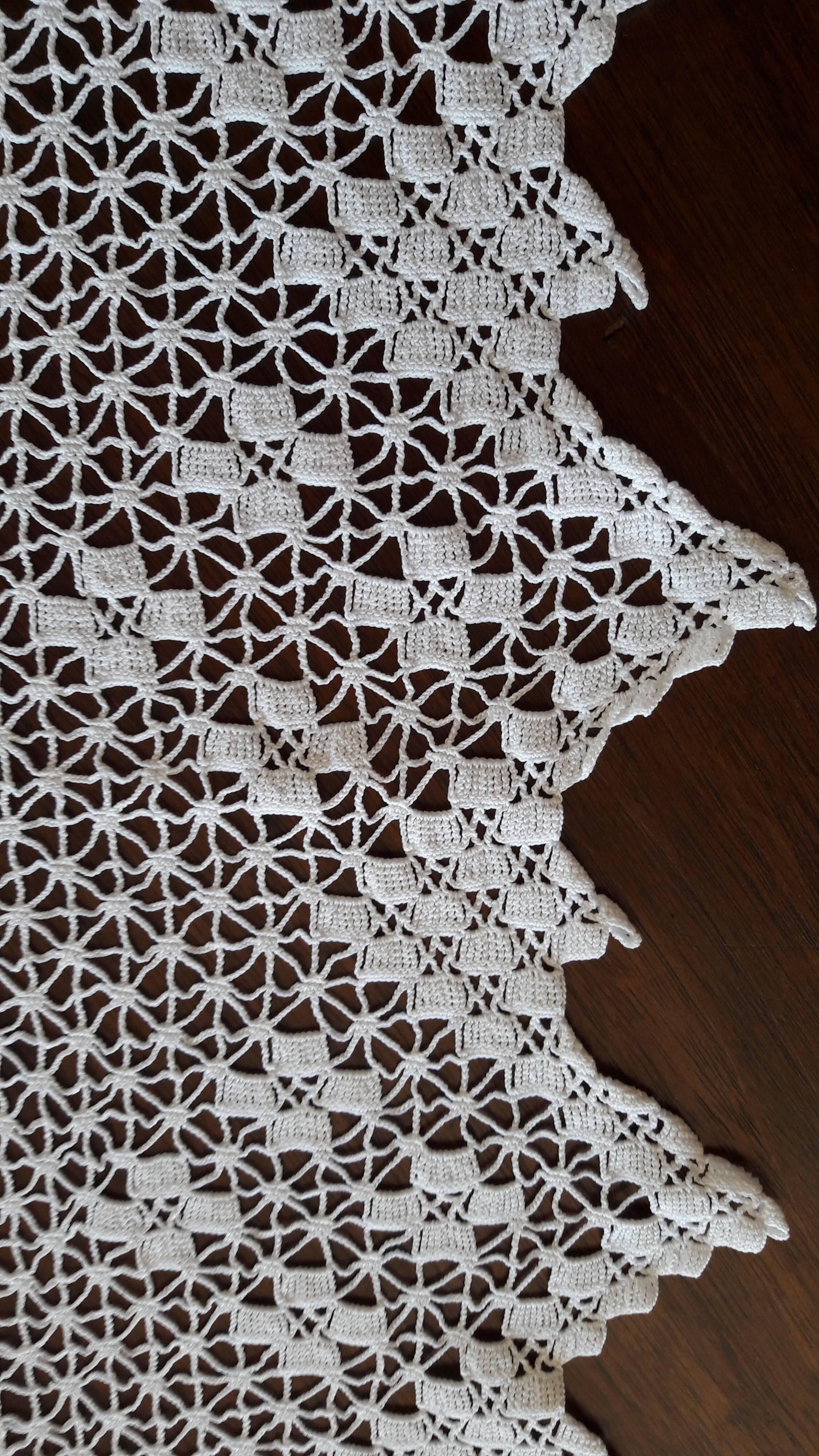 Old hotel tablecloth in white linen