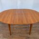 Round table in teak with vintage butterfly extension from the 1960s