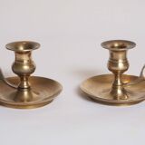 Brass candle holder with cup and handle