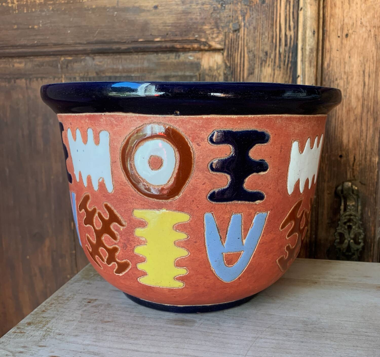 Ethnic terracotta plant pot