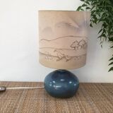 Vintage lamp with blue ceramic foot