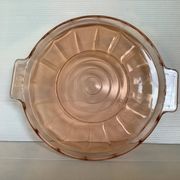 Plat verre rose avec anses style Rosaline