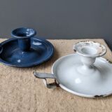 Duo of enamelled candlesticks