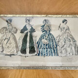Framed antique print "History of Fashion"