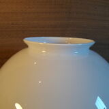 Globe 25cm en verre blanc ancien pour lampe suspension