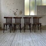 Set of 4 wooden bistro chairs