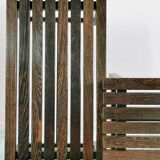 Set of 2 wenge wood slat benches 1970's
