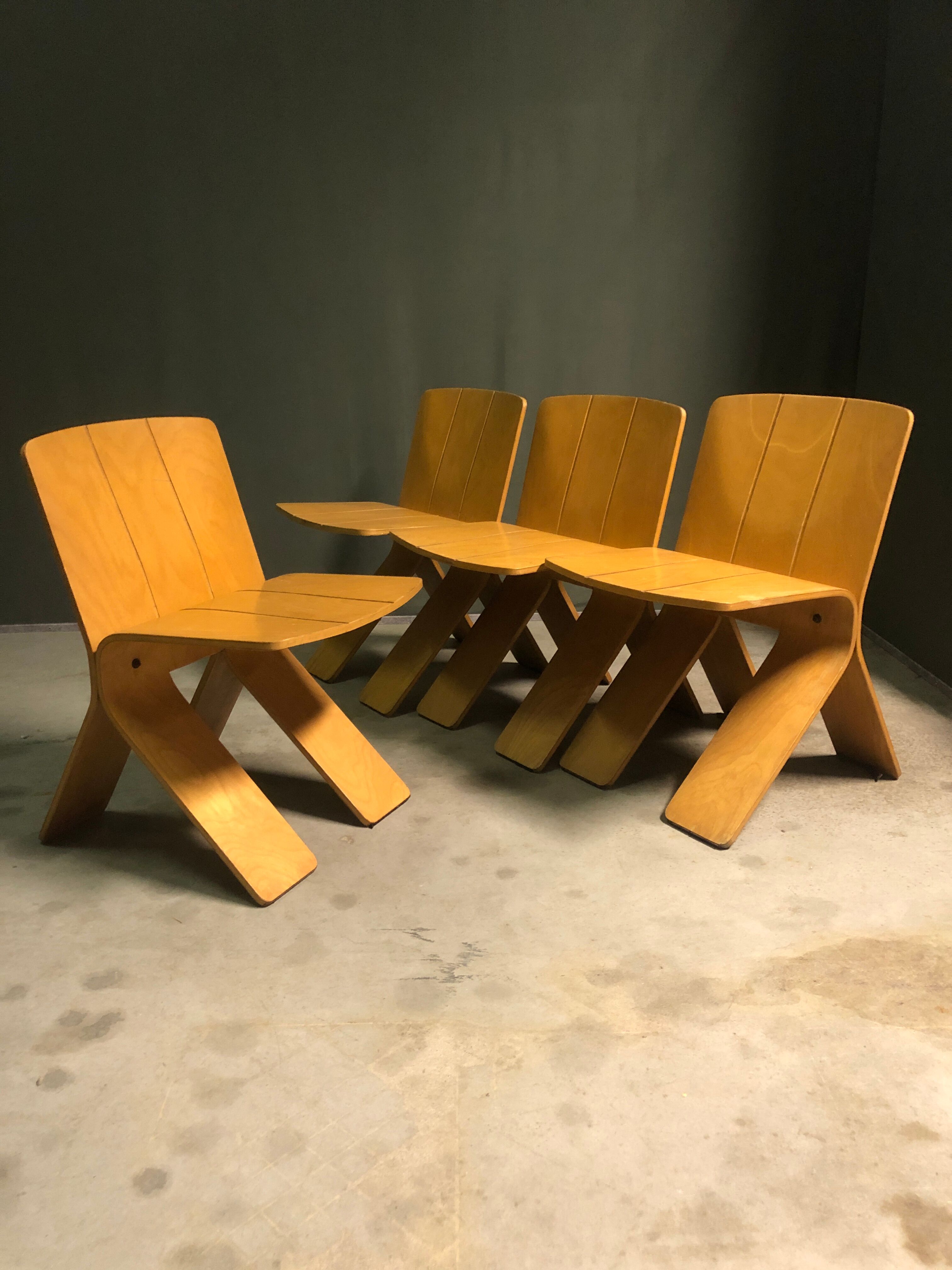 1970's plywood chairs