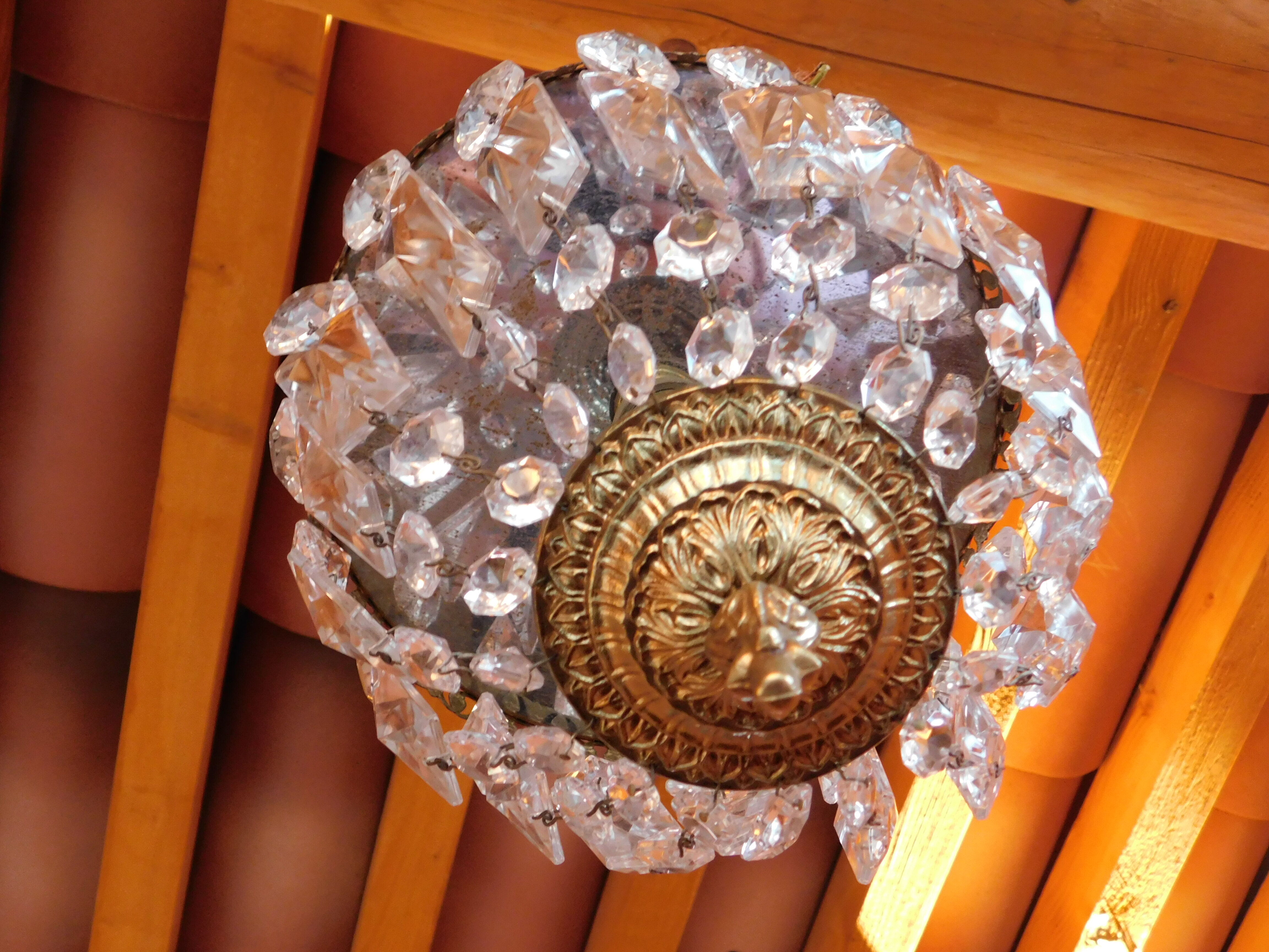 Lustre pampilles corbeille