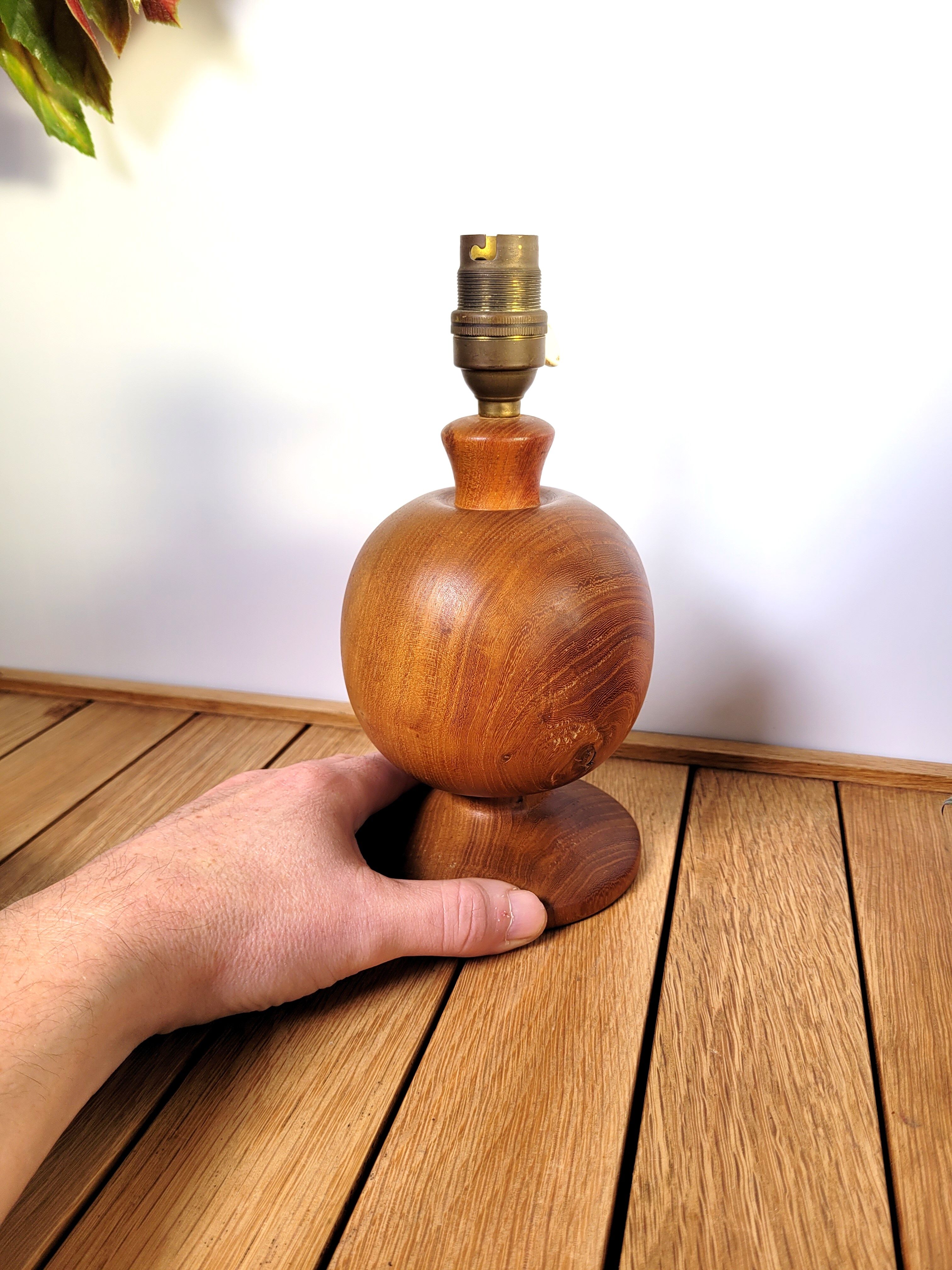 Vintage lamp foot turned wood