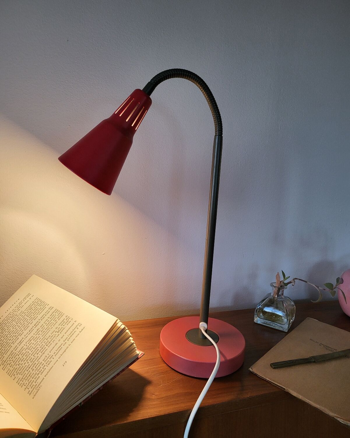 Red IKEA Desk Lamp by Marianne Hagberg Kvart