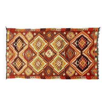 Tapis kilim, kilim turc en laine vintage, tapis 286 cm x 156 cm