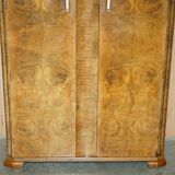 Double Art Deco wardrobe circa 1930 in satin walnut.