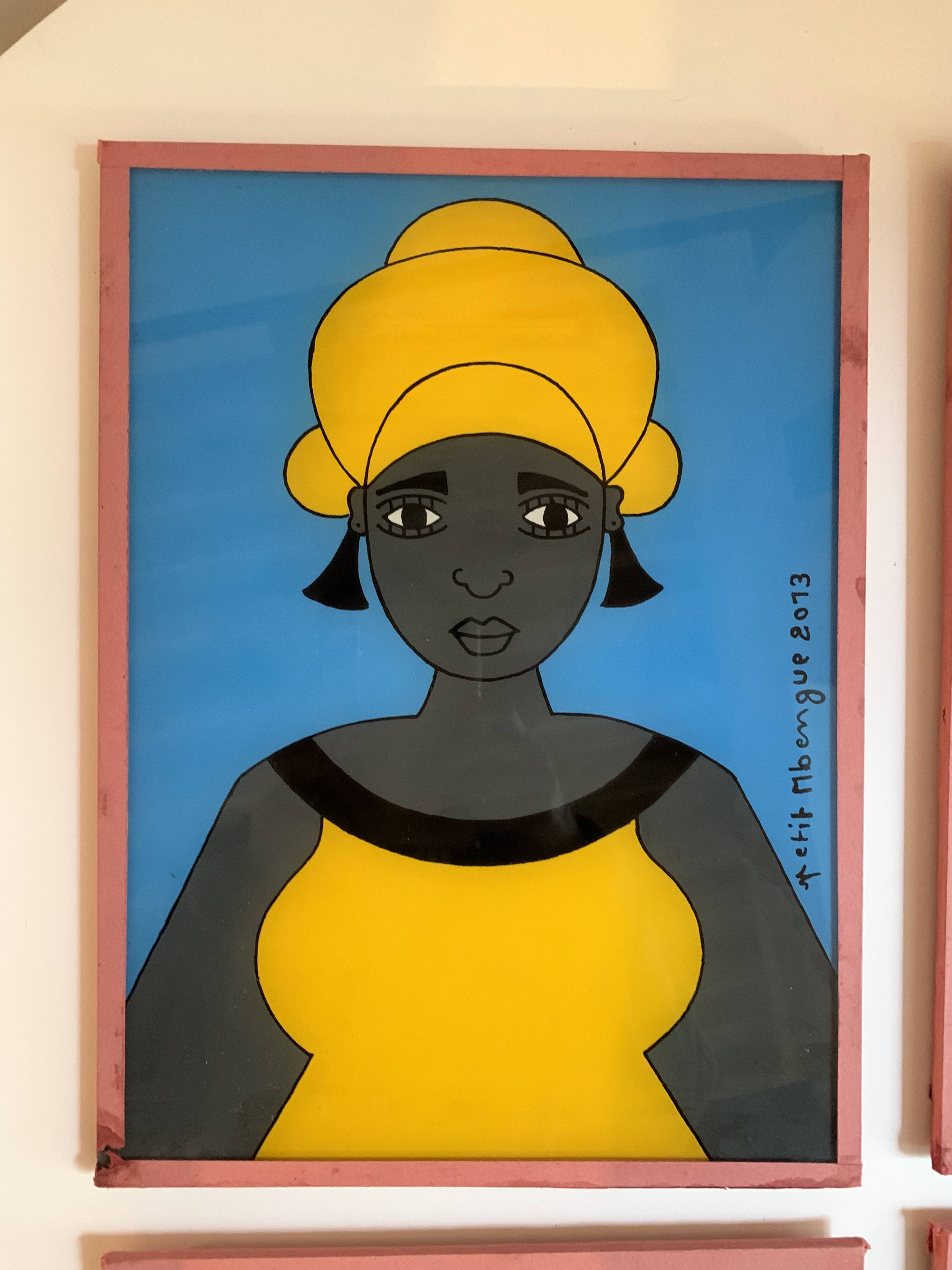 Set of Senegalese reverse glass paintings