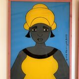 Set of Senegalese coaster paintings