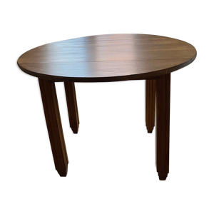 Table à manger en bois massif ronde pliable