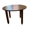Foldable round solid wood dining table