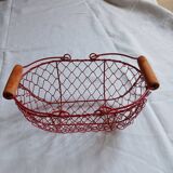 Small red metal basket