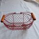 Small red metal basket