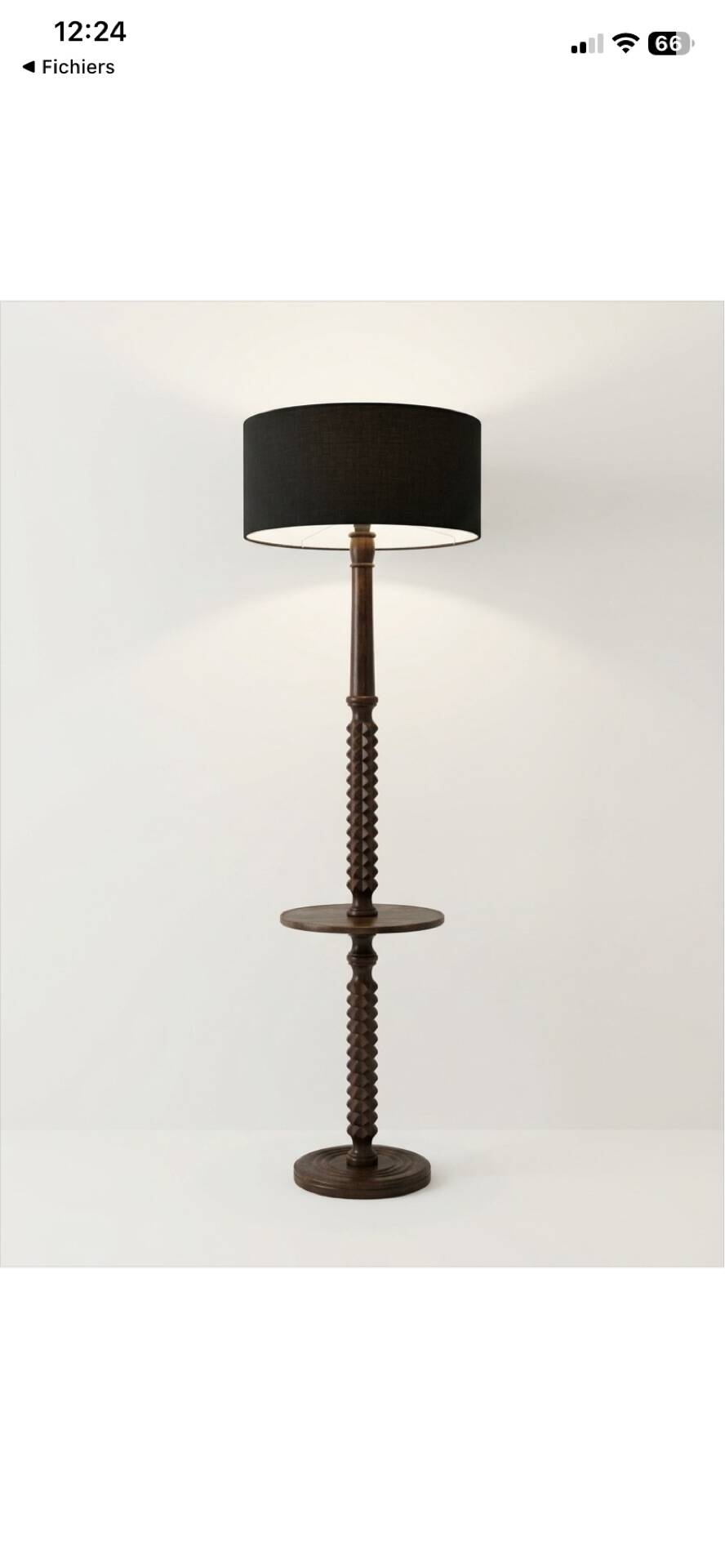 Charles Dudouyt solid oak reading lamp