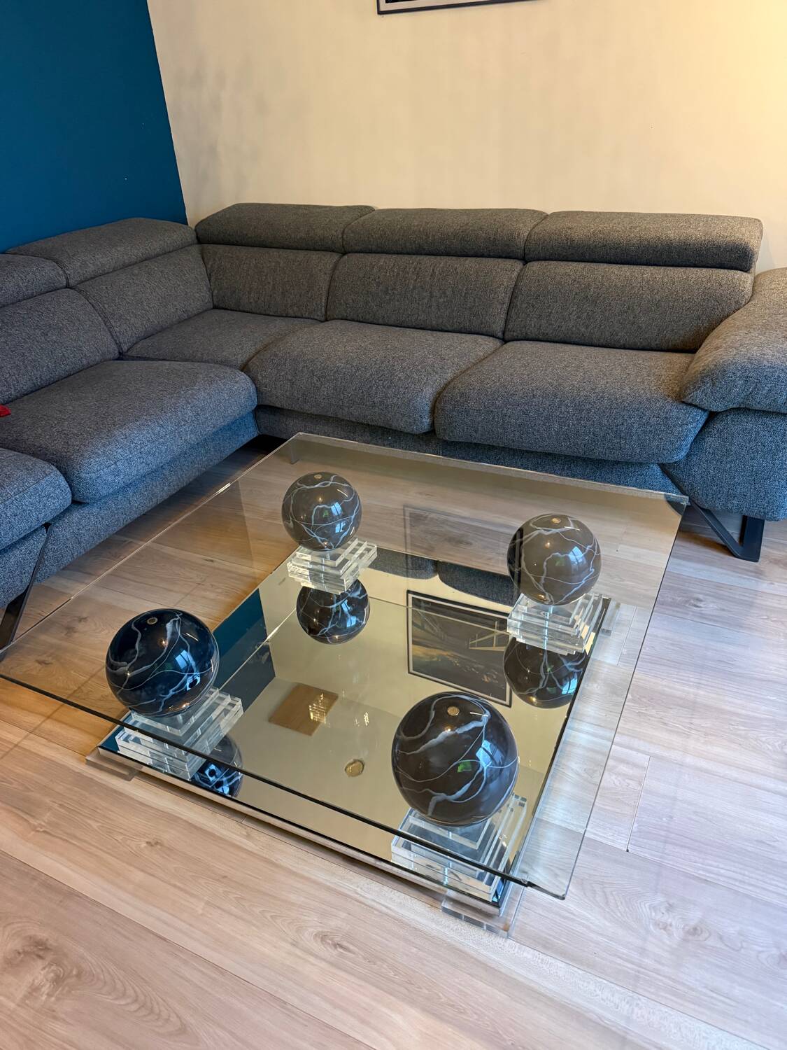 Table basse Roche Bobois en marbre – pièce vintage exclusive
