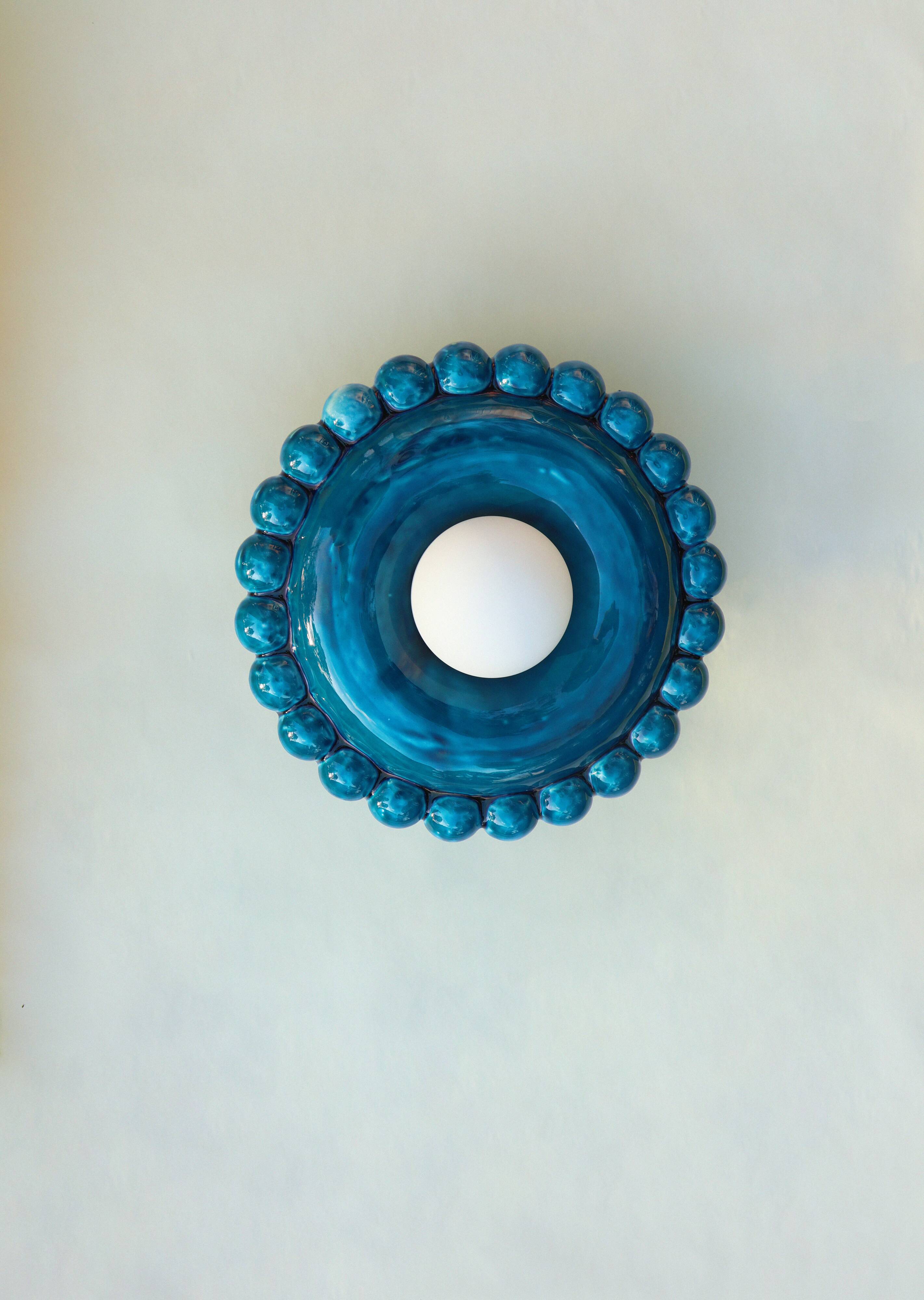 Luna Tall Lagoon Blue Wall Lamp