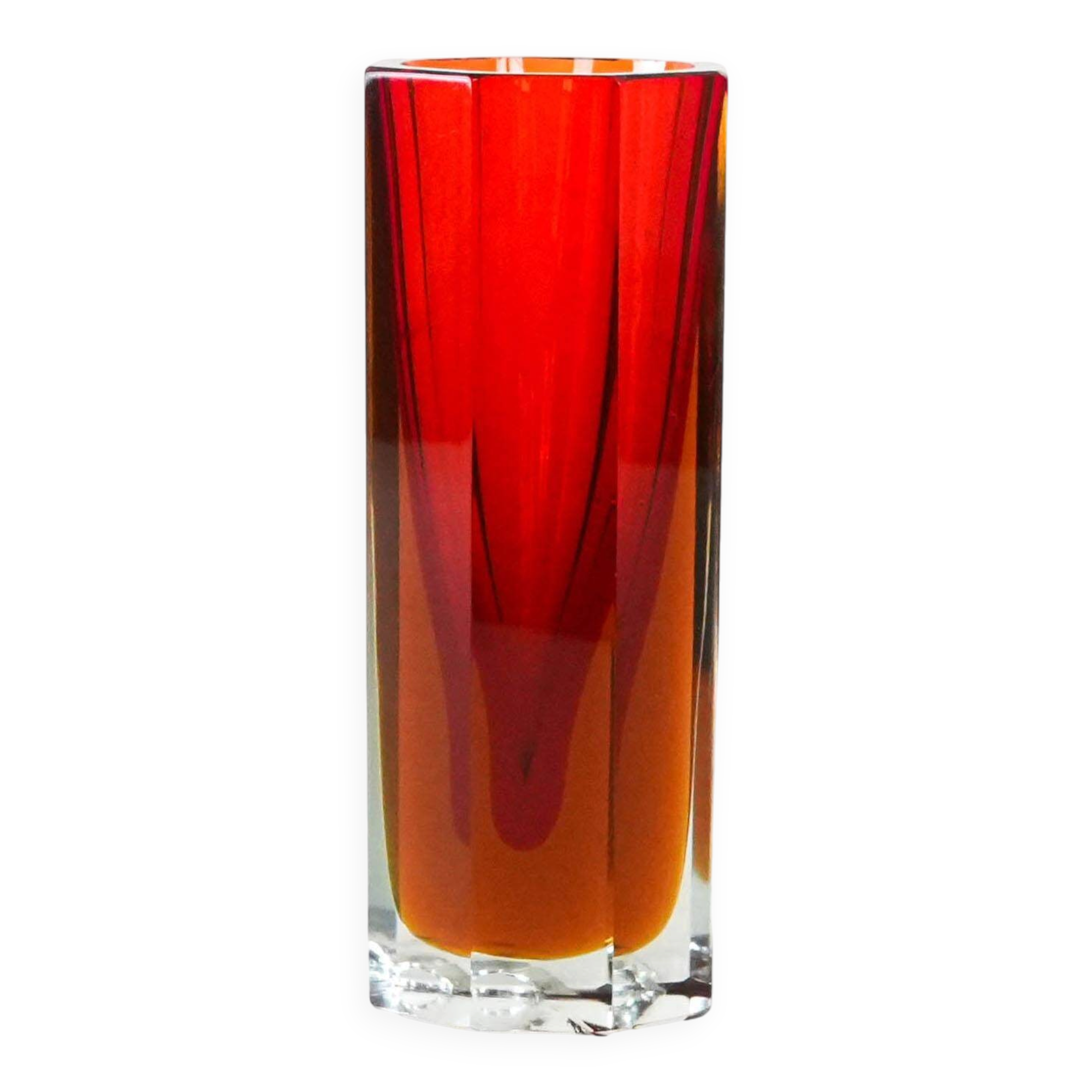 Red glass vase, Czech design, 1960s, made in the Czech Republic