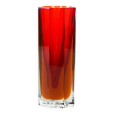 Red glass vase, Czech design, 1960s, made in the Czech Republic