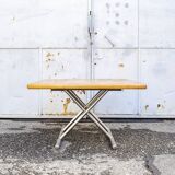 Adjustable height table-table, metal and wood Italy, 1960s