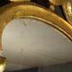 Carved and gilded wooden mirror with gold leaf 46 x 103 cm