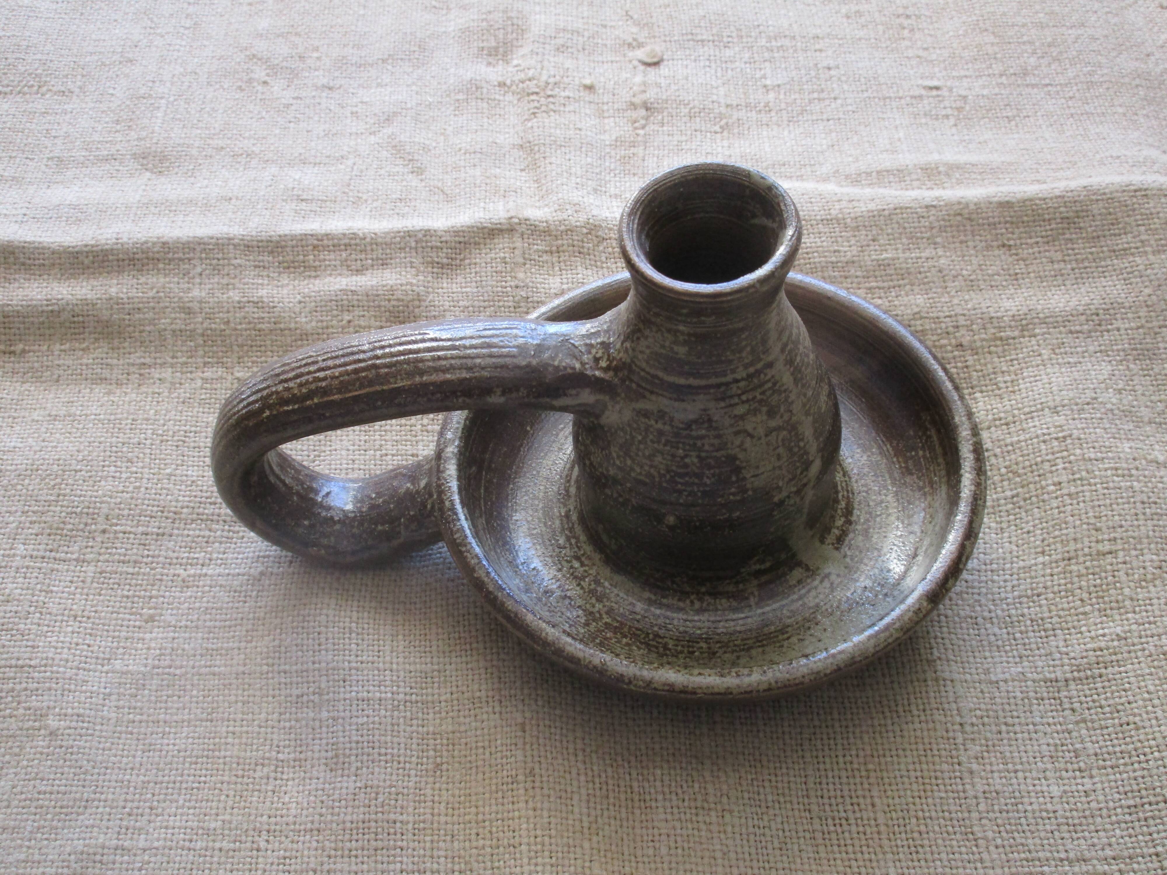Candlestick in gres says cave rat sign jmv benaix