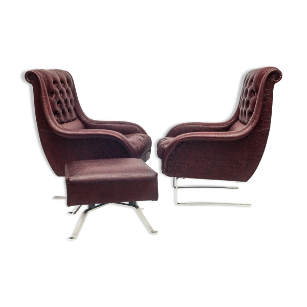 Paire de fauteuils Varam avec ottoman
