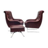 Pair of Varam armchairs with ottoman