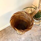 Braided wicker basket
