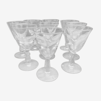 Set de 9 verres à pied vintage