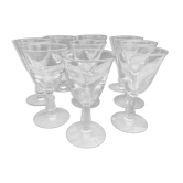 Set de 9 verres à pied vintage